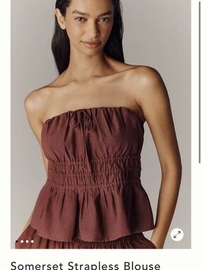 Anthropologie Somerset Strapless Blouse